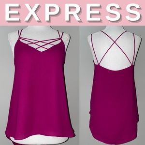 NEW Express V-neck Strappy Crisscross Tank; XS